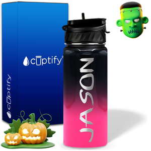 Personalized Scary Halloween Font on 18oz Wide Mouth