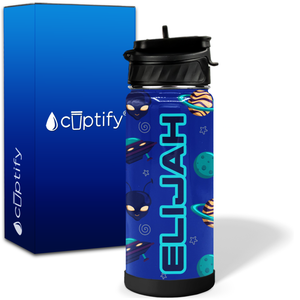 Personalized Aliens and UFOs 18oz Wide Mouth Kids Water Bottle