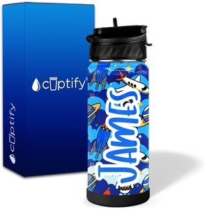 Personalized Rockets and Astronauts 18oz Wide Mouth Kids Water Bottle