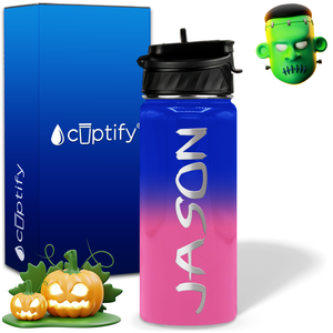 Personalized Scary Halloween Font on 18oz Wide Mouth