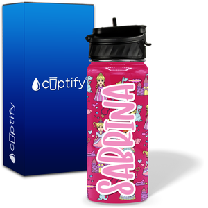 Princess Castle 18oz Personalized Kids Water Bottle