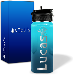 Personalized UFO with Name and Icon on 18oz Wide Mouth Kids Water Bottle