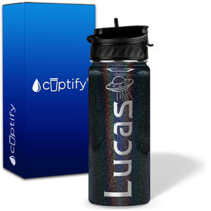 Personalized UFO with Name and Icon on 18oz Wide Mouth Kids Water Bottle