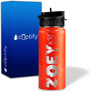 Personalized Unicorn with Name and Icon on 18oz Wide Mouth Kids Water Bottle