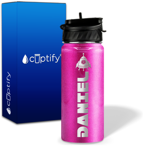 Personalized Space Ship with Name and Icon on 18oz Wide Mouth Kids Water Bottle