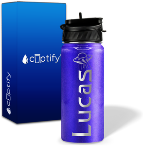 Personalized UFO with Name and Icon on 18oz Wide Mouth Kids Water Bottle