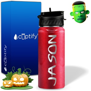 Personalized Scary Halloween Font on 18oz Wide Mouth