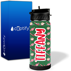 Personalized Peppermint Candies 18oz Wide Mouth Kids Water Bottle