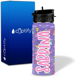 Princess Castle 18oz Personalized Kids Water Bottle