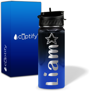 Personalized Star with Name and Icon on 18oz Wide Mouth Kids Water Bottle
