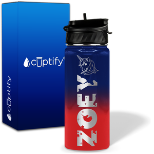 Personalized Unicorn with Name and Icon on 18oz Wide Mouth Kids Water Bottle