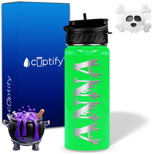 Personalized Bloody on Halloween 18oz Water Bottle