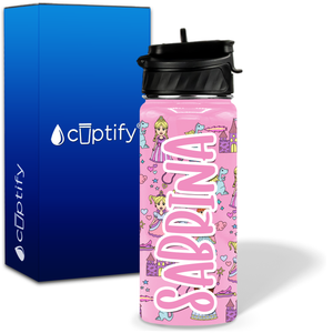 Princess Castle 18oz Personalized Kids Water Bottle