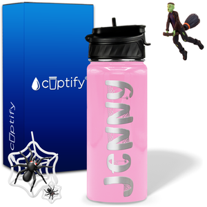 Personalized Spooky on 18oz Halloween Water Bottle