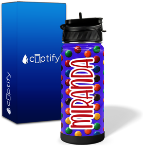 Personalized Colorful Chocolate Candies 18oz Wide Mouth Kids Water Bottle