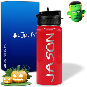 Personalized Scary Halloween Font on 18oz Wide Mouth