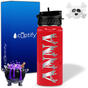 Personalized Bloody on Halloween 18oz Water Bottle