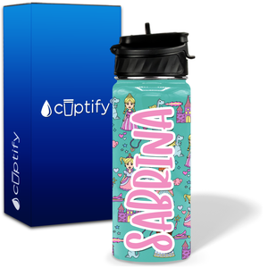 Princess Castle 18oz Personalized Kids Water Bottle