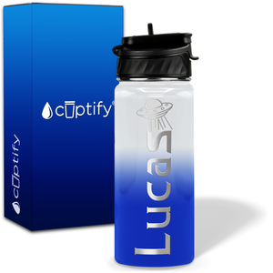 Personalized UFO with Name and Icon on 18oz Wide Mouth Kids Water Bottle