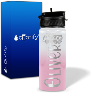 Personalized Truck with Name and Icon on 18oz Wide Mouth Kids Water Bottle