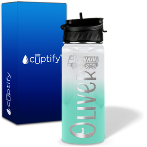 Personalized Truck with Name and Icon on 18oz Wide Mouth Kids Water Bottle