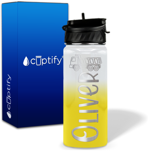 Personalized Truck with Name and Icon on 18oz Wide Mouth Kids Water Bottle