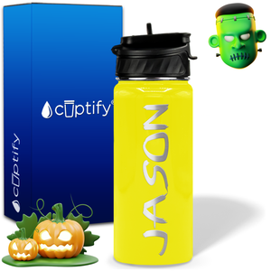 Personalized Scary Halloween Font on 18oz Wide Mouth