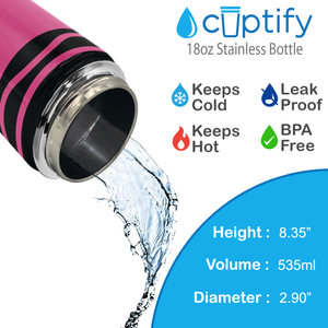 Personalized Hot Pink Crayon with Name 18oz Kids Water Bottle