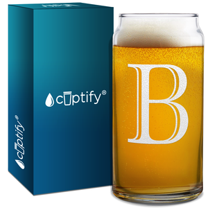 Monogram Initial Letter on Glass Can