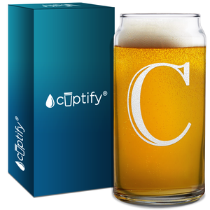 Monogram Initial Letter on Glass Can
