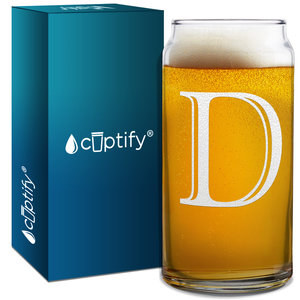 Monogram Initial Letter on Glass Can