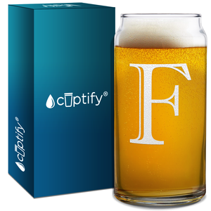 Monogram Initial Letter on Glass Can