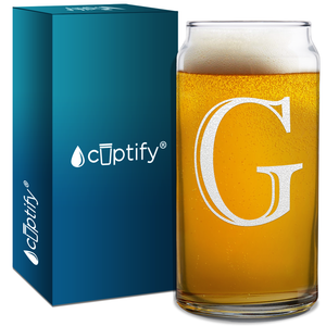 Monogram Initial Letter on Glass Can