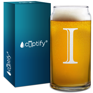 Monogram Initial Letter on Glass Can