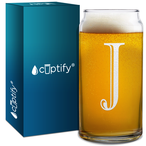 Monogram Initial Letter on Glass Can