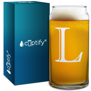 Monogram Initial Letter on Glass Can