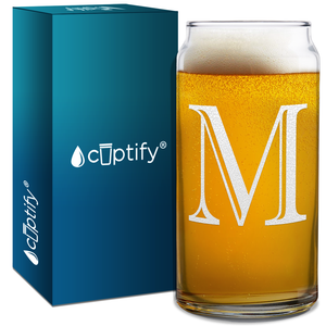 Monogram Initial Letter on Glass Can