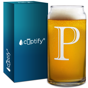 Monogram Initial Letter on Glass Can
