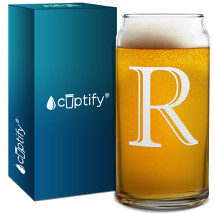 Monogram Initial Letter on Glass Can