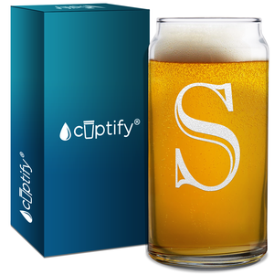 Monogram Initial Letter on Glass Can