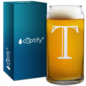 Monogram Initial Letter on Glass Can