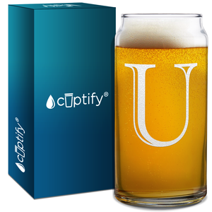 Monogram Initial Letter on Glass Can
