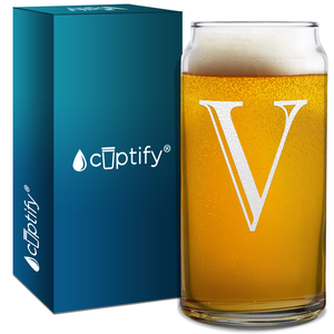 Monogram Initial Letter on Glass Can