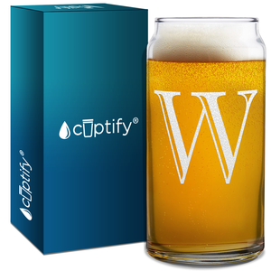 Monogram Initial Letter on Glass Can