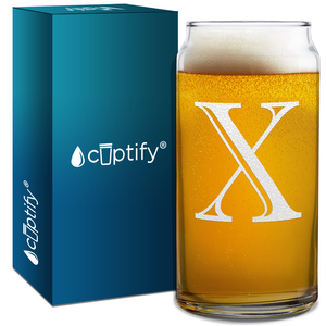 Monogram Initial Letter on Glass Can