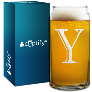 Monogram Initial Letter on Glass Can
