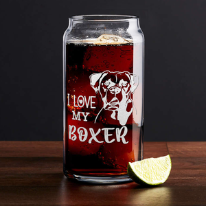 I love my Boxer Beer Can Glass