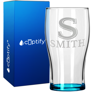 Personalized Monogram Initial and Name 20oz Beer Pub Glass