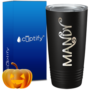 Personalized Curly Spooky Halloween Font on 20oz Tumbler