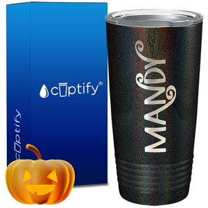 Personalized Curly Spooky Halloween Font on 20oz Tumbler